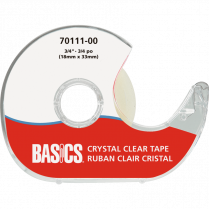 Basics® Crystal Clear Tape Dispenser 3/4" (18mm x 33m)