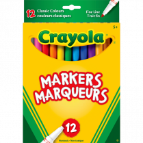Crayola® Markers Fine Tip Classic Colours 12/pkg