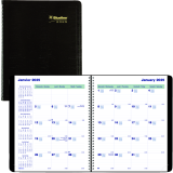 Blueline® Essential Monthly Diary 16 Month Twin Wire Soft Cover 9-1/4" x 7-1/4" Bilingual Black