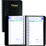 Blueline® Essential Daily Diary Spiral Bound Soft Cover 6" x 3-1/2" Bilingual Black
