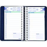 Blueline® Essential Daily Diary Spiral Bound Soft Cover 6" x 3-1/2" Bilingual Blue