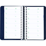 Blueline® Essential Daily Diary Spiral Bound Soft Cover 6" x 3-1/2" Bilingual Blue