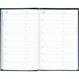 Blueline® Traditional Daily Diary Hard Cover Bound 8" x 5" Black Bilingual