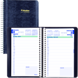 Blueline® Essential Daily Diary Spiral Bound Soft Cover 8" x 5" Bilingual Blue