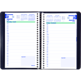 Blueline® Essential Daily Diary Spiral Bound Soft Cover 8" x 5" Bilingual Blue