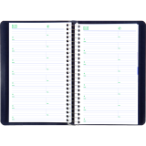 Blueline® Essential Daily Diary Spiral Bound Soft Cover 8" x 5" Bilingual Blue