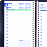 Blueline® Essential Daily Diary Spiral Bound Soft Cover 8" x 5" Bilingual Blue