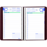 Blueline® Essential Daily Diary Spiral Bound Soft Cover 8" x 5" Bilingual Burgundy