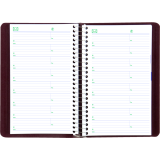 Blueline® Essential Daily Diary Spiral Bound Soft Cover 8" x 5" Bilingual Burgundy