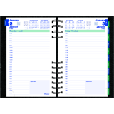 Blueline® CoilPro™ Daily Diary 8" x 5" Black Bilingual