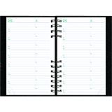 Blueline® CoilPro™ Daily Diary 8" x 5" Black Bilingual