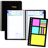 Blueline® Essential PlannerPlus Daily Diary w/Follow-up Notes 8"x5" Black Bilingual