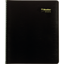 Blueline® Essential Monthly Diary Twin Wire Soft Cover 11" x 9-1/16" Bilingual Black