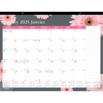 Blueline® Pink Ribbon Monthly Desk Pad 22" x 17" Bilingual