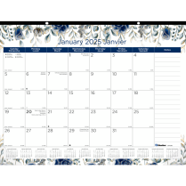 Blueline® Gold Detail Monthly Desk Pad 22" x 17" Bilingual