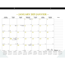 Blueline® Gold Collection Monthly Desk Pad 22" x 17" Bilingual