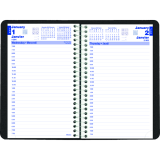 Blueline® Essential Daily Diary Spiral Bound Soft Cover 8" x 5" Black Bilingual