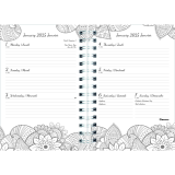 Blueline® DoodlePlan™ Weekly/Monthly Planner 8" x 5" Botanica Bilingual