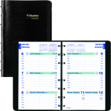 Blueline® Essential Weekly Diary Soft Cover Twin Wire 8" x 5" Bilingual Black