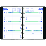 Blueline® Essential Weekly Diary Soft Cover Twin Wire 8" x 5" Bilingual Black