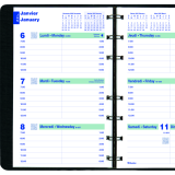 Blueline® Essential Weekly Diary Soft Cover Twin Wire 8" x 5" Bilingual Black