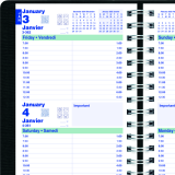 Blueline® Essential Two Days Diary Bilingual 8x5 Black