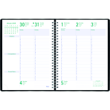 Blueline® Timanager® Weekly Business Diary Twin Wire Soft Cover 10-1/4" x 7-5/8" English Black