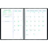 Blueline® Timanager® Weekly Business Diary Twin Wire Soft Cover 10-1/4" x 7-5/8" English Black