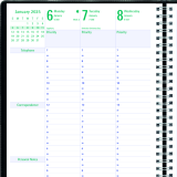 Blueline® Timanager® Weekly/Monthly Business Diary Twin Wire 11x8-1/2" English Black