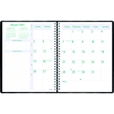 Blueline® Timanager® Weekly/Monthly Business Diary Twin Wire 11x8-1/2" English Black