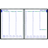Blueline® Essential Weekly Diary Twin Wire 11" x 9-1/16" Bilingual Black