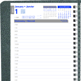 Blueline® Net Zero Carbon™ Daily Planner 8" x 5" Bilingual Black