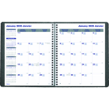 Blueline® Net Zero Carbon™ Monthly Planners 9-1/4" x 7-1/4" Bilingual Black