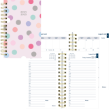 Blueline® Academic Daily/Monthly Planners Poly Cover 8" x 5" Pink Polka Dots