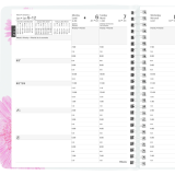 Blueline® Timanager® Planifi-Action® Pink Ribbon Weekly Planner Twin Wire Soft Cover 8-1/2" x 6-3/4" Flexible Cover Pink Bilingual