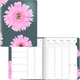 Blueline® Timanager® Planifi-Action® Pink Ribbon Weekly Planner Twin Wire Soft Cover 8-1/2" x 6-3/4" Flexible Cover Pink Bilingual