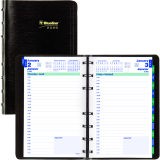 Blueline® MiracleBind™ Daily Diary Soft Cover 8" x 5" Bilingual Black
