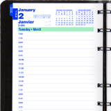 Blueline® MiracleBind™ Daily Diary Soft Cover 8" x 5" Bilingual Black
