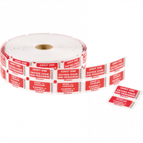 Blueline® Admission Tickets Admit One Double Red Bilingual 2,000/roll