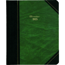Brownline® Traditional Daily Diary Hard Cover 8-1/8" x 6-9/16" English Green