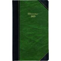 Brownline® Traditional Daily Diary Hard Cover 13-3/8" x 8" English Green