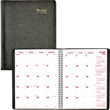 Brownline® Essential Monthly Diary 14 Month Twin Wire 11" x 8-1/2" English Black