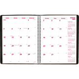 Brownline® Essential Monthly Diary 14 Month Twin Wire 11" x 8-1/2" English Black