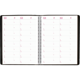 Brownline® Essential Monthly Diary 14 Month Twin Wire 11" x 8-1/2" English Black