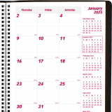 Brownline® Essential Monthly Diary 14 Month Twin Wire 11" x 8-1/2" English Black