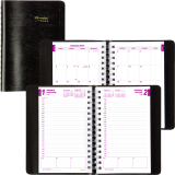 Brownline® Essential Daily Diary Twin Wire 8" x 5" English Black