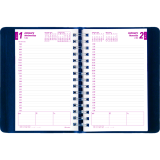 Brownline® Essential Daily Diary Twin Wire 8" x 5" English Blue