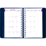 Brownline® Essential Daily Diary Twin Wire 8" x 5" English Blue