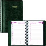 Brownline® Essential Daily Diary Twin Wire 8" x 5" English Green