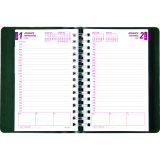 Brownline® Essential Daily Diary Twin Wire 8" x 5" English Green